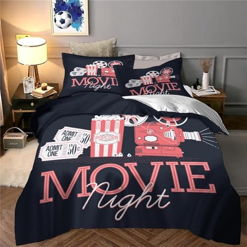Housse de couette montagne 3D en microfibre 200x200 parure lit double