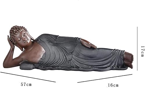 Miniatura 6 de ALDEPO Escultura de escritorio de mesa para decoración de baño, escultura reclinable, estatua de Buda durmiendo Shakyamuni Buda, adornos decorativos