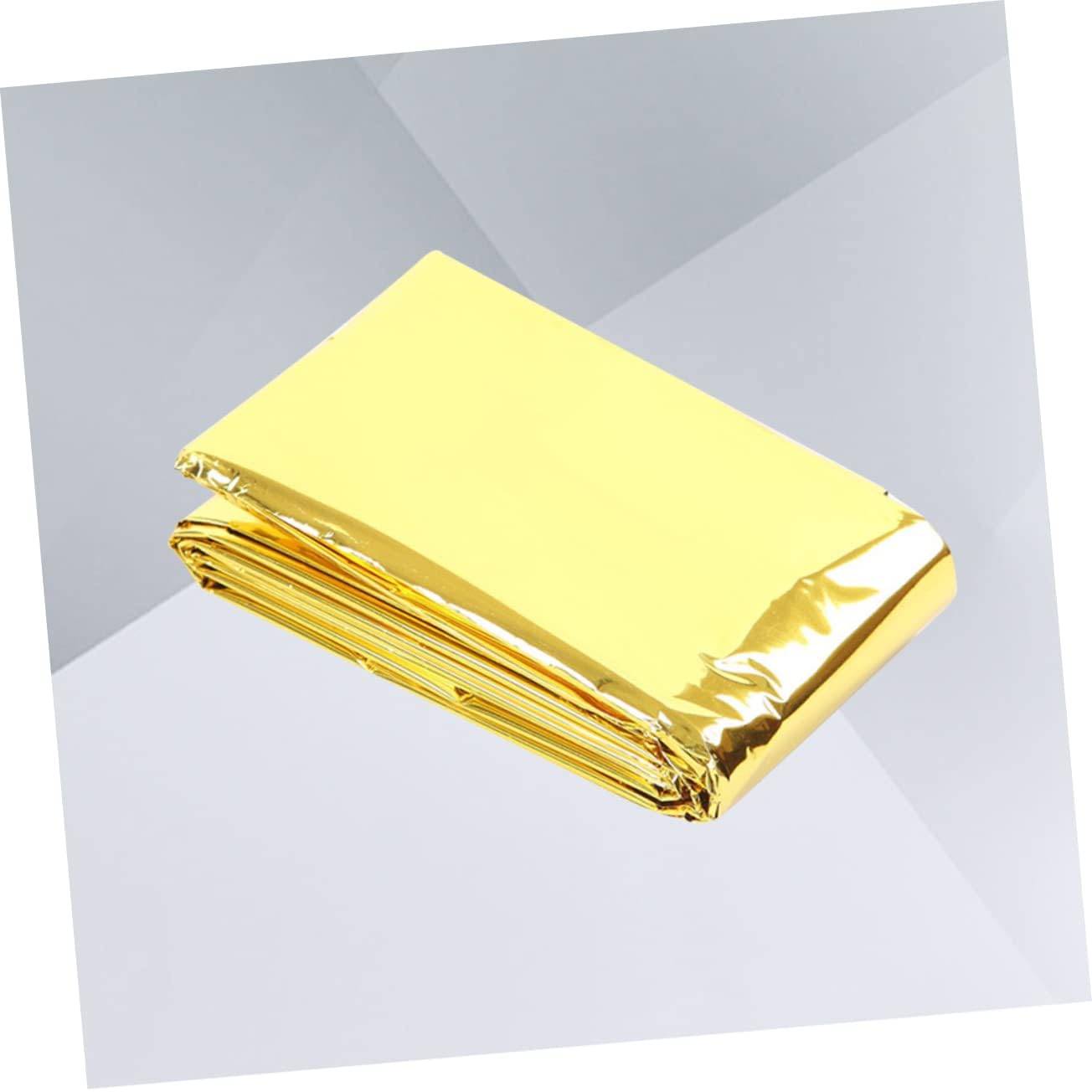 Hemoton 5Pcs Foil Emergency Survival Blanket Reflective Heat Retaining Portable Safety Blanket for Outdoor Hiking Climbing Camping Emergency Preparedness Golden