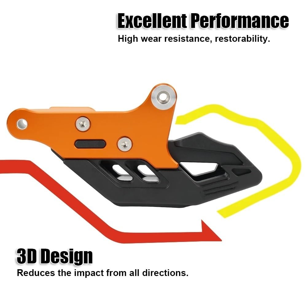 Protector cadena Moto Cadena Protector Guía de cadena de motocicleta compatible con EXC 300 XCF-W 500 EXC-F 450 SX-F 350 XC-F 250 XC-W XC 150 SX 125 | Black A