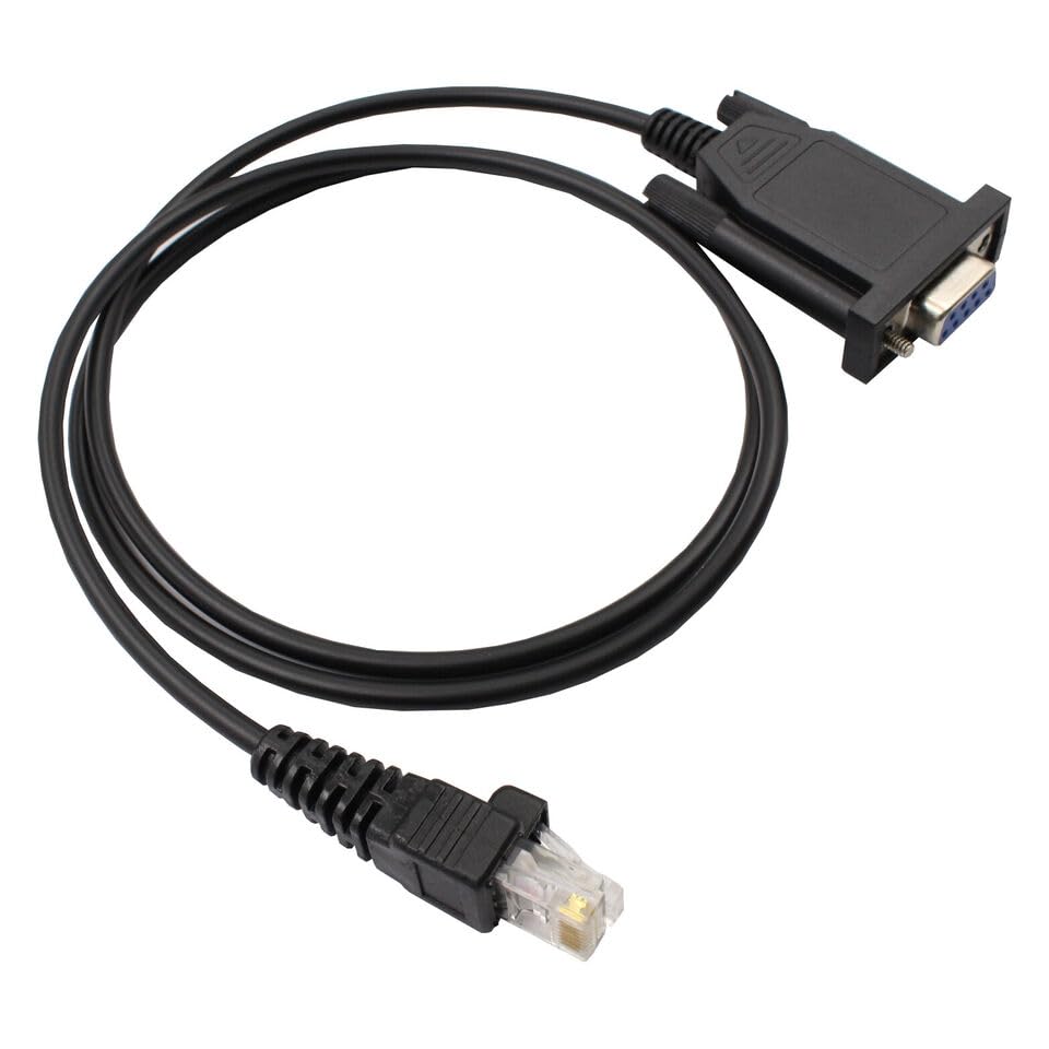Close-up of the DB9 serial connector on the dreeong COM Programming Cable