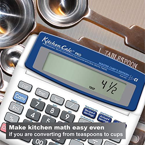 Calculated Industries 8305 Kitchencalc Pro Recipe Conversion And Culinary Math Calculator With 2 Digital Timers For Chefs, Culinary Students, Home Cooks, Bakers, Brewers And Bbqers | Recipe Scaling | Menu Planning | Portion Sizing #TOP3