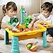JUKUDAHU Water Table Play Sink Toy for Kids 3 4 5 6 Years Old - Outdoor Kitchen with Running Water, Fishing Games, Toddler Water Play Table for Kids Ages 3-8, Beach Outdoor Toys, Summer Gifts
