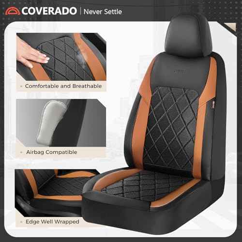 Image of Coverado Car Seat Covers, Seat Covers Full Set, 5 Seats Automotive Seat Cover, Mesh Breathable Seat Protectors, Universal Fit for Most Cars