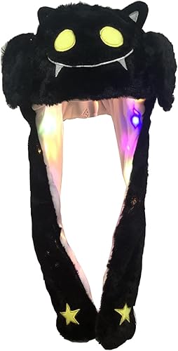 YEKEYI Sombrero de conejo LED con orejas en movimiento, divertido conejito de felpa, sombrero de felpa para cosplay, fiesta de Navidad, sombrero de