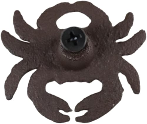 Miniatura 3 de Ebros Gift Juego de 4 pomos rústicos de hierro fundido náutico marino cangrejo marino cajón puerta muebles tiradores cangrejos crustáceos pomo acento