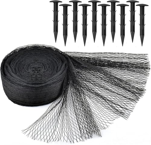 Kit de filet pour bassin à koï - 4,5 x 6 m - Noir - Maille fine tissée pour feuilles - Protège les poissons koï des hérons bleus - Protection UV -...