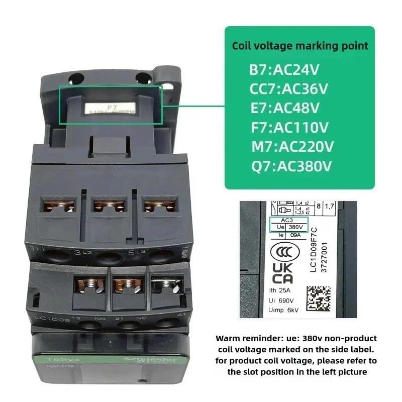 Contacteur de puissance Lc1D38M7C appareil de commutation électrique