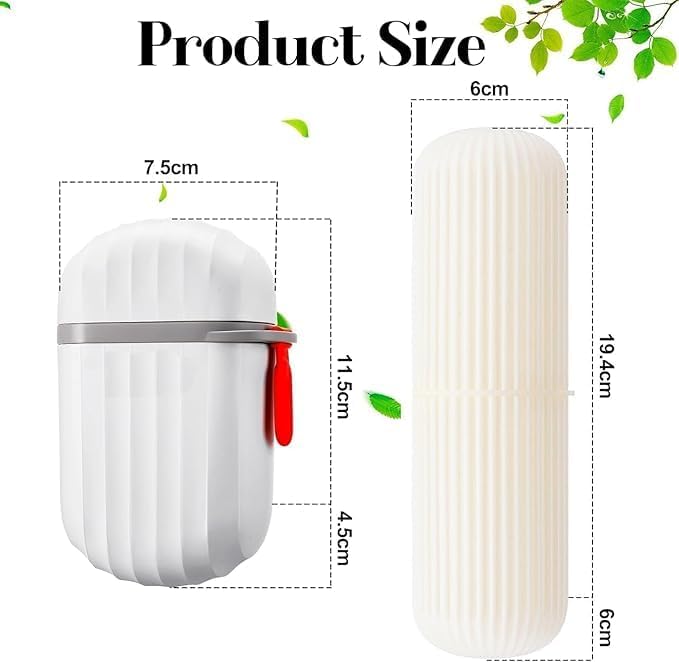 CARTZILLA Travel Toothbrush & Soap Case – Waterproof Leakproof Portable Holder with Drainage & Lid | Compact Hygiene Organizer for Travel, Gym & Bathroom | Durable PP Plastic Box 1