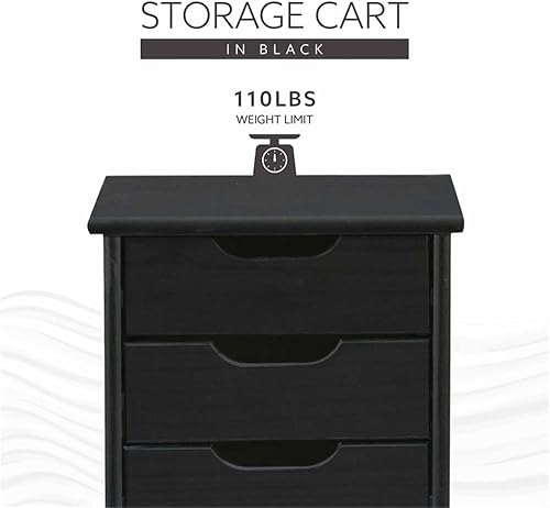 Miniatura 6 de Linon Callie - Armario de almacenamiento de madera con seis cajones, multiusos, color negro