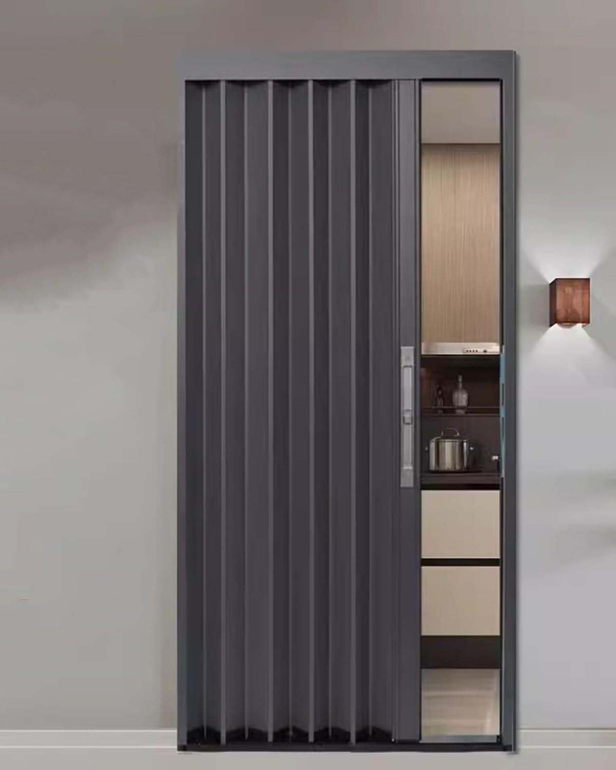 Porte pliante en aluminium haut de gamme au design rétractable et thermique