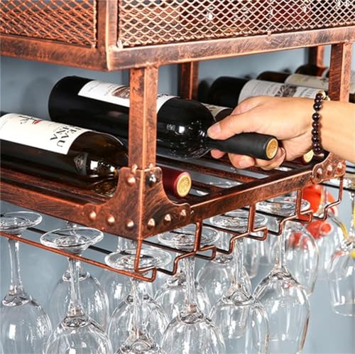 Soporte para botellas de vino metálico vintage doble capa miniatura 4