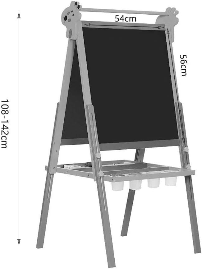 Drawing Board - Pupils Large Double-Sided Magnetic Children's Solid Wood Dust-Free Teaching Small Blackboard Can Be Raised and Lowered Graffiti Art Easel(E)