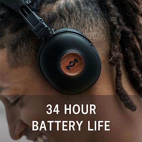 House of Marley Positieve vibratiefrequentie over-ear draadloze hoofdtelefoon - Bluetooth-hoofdtelefoon, 34 uur speeltijd, passieve geluidsisolatie, ingebouwde bediening en microfoon, duurzame - Afbeelding 7