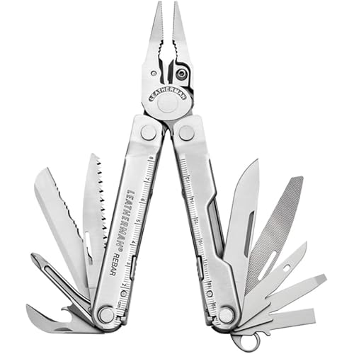 LEATHERMAN, Rebar Multitool with Premium Replaceable Wire Cutters and Saw, Stainless Steel