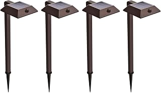 Home Zone Living 4PK Mesh Linkable Solar LED Security Pathway Light, Bronze