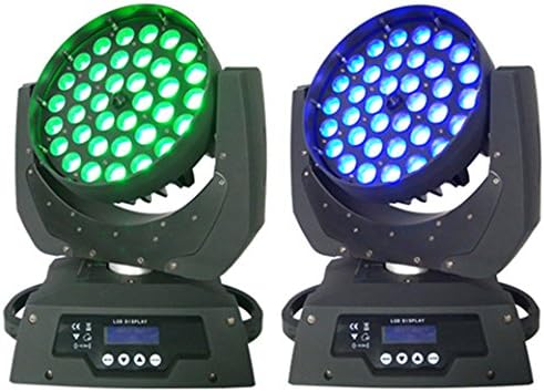 Eshine LED Wash Zoom Moving Head Light 36x12w RGBW 4in1 DMX Stage Light for Wedding Christmas Birthday DJ Disco KTV Bar Event Party Show (2PC 36x12w)