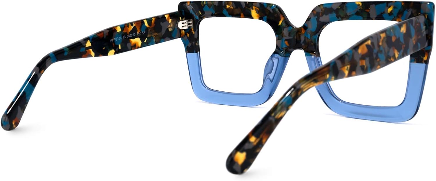 Miniatura 7 de Zeelool Elegantes gafas cuadradas de gran tamaño con bloqueo de luz azul para mujer, 100% protección UV400, Brandon VFP0306