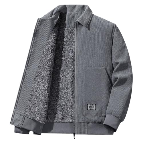Veste d'hiver en polaire homme anti-froid manteau col velours confortable
