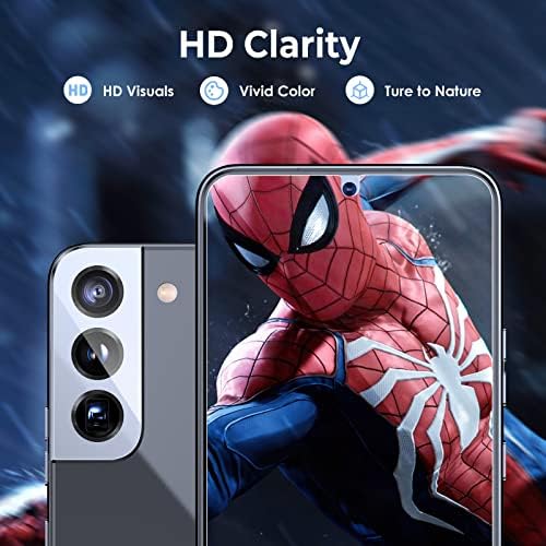 LK [+ ] Screen Protector Compatible with Samsung Galaxy S22 Plus 5G, 2pcs HD Clear Tempered Glass Screen Protector and 2pcs Camera Lens Protector, Fingerprint Support, Case Friendly