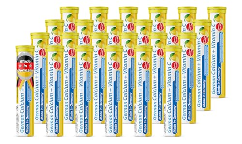 Calcium + Vitamin C - 24 x 20 effervescent Tablets - Lemon Flavor - T&D Pharma German Calcium + C - Made in Germany