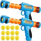 Bedwina Foam Ball Blaster – (Pack of 2) Rapid Fire Launcher and Foam Ball Gun for Kids, Fun Accuracy Shooting Game, Includes Total of 12 Soft Foam Balls