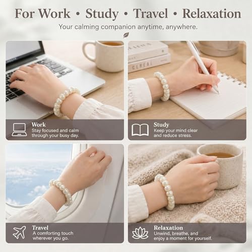 Image of Frodete Bodhi Fidget Bracelet Seed Stretch Anxiety Relief Healing Jewelry