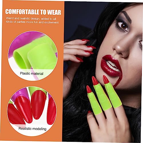 NOLITOY Conjunto De Unhas De Bruxa 20 Peças Unhas Para Crianças Capa De Dedo De Halloween Unhas De B