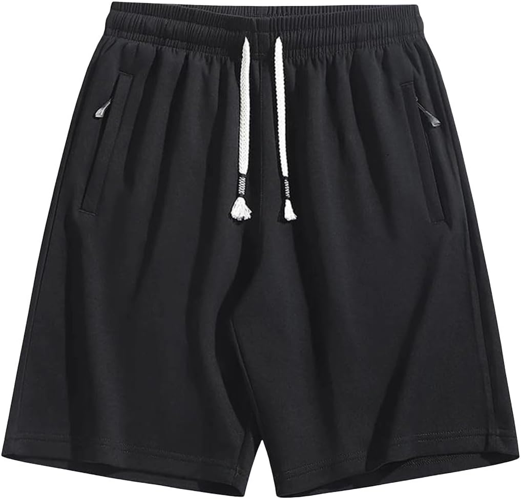 Men Casual Shorts Knee Length Bermuda Large Elastic Waist Gym Jogging Sports Training Outdoor Pants