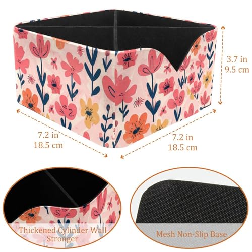 Boîte de rangement rectangulaire aux finitions soignées fleurs roses - 4