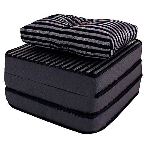 Puff Colchonete Dobrável/Sofa 3 em 1 + Travesseiro Solteiro BF Co...