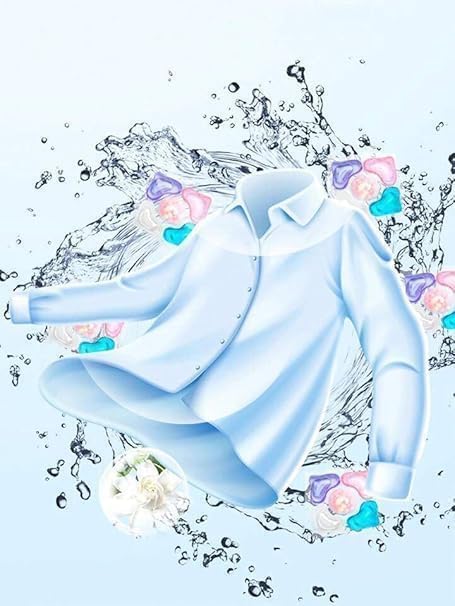 Image of 4 in 1 matic laundry pods for washing machine suitable for Front /Top Load, Odor, Stain Remover, Semi-automatic Detergent pods, smart shot Laundry Cleaning Tablets (45)