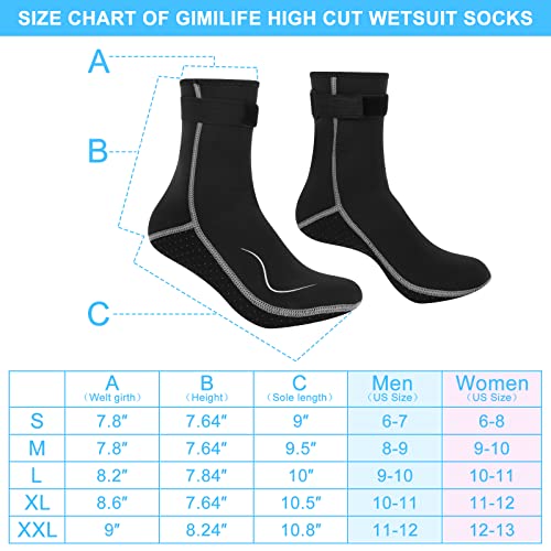 Gimilife Neoprene Socks 3Mm Water Socks For Women Men, Waterproof Diving Wetsuit Socks Sand Socks For Beach Volleyball Snorkeling Surfing Kayaking Swimming Water Sports Activities (High Style,Xl) #TOP2