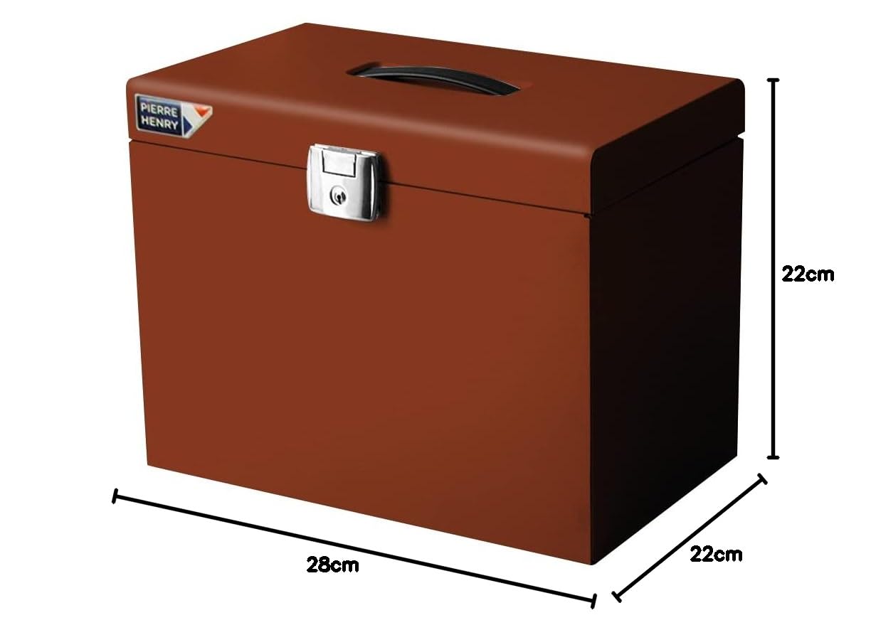 Classeur ménager en métal + 5 dossiers suspendus terracotta
