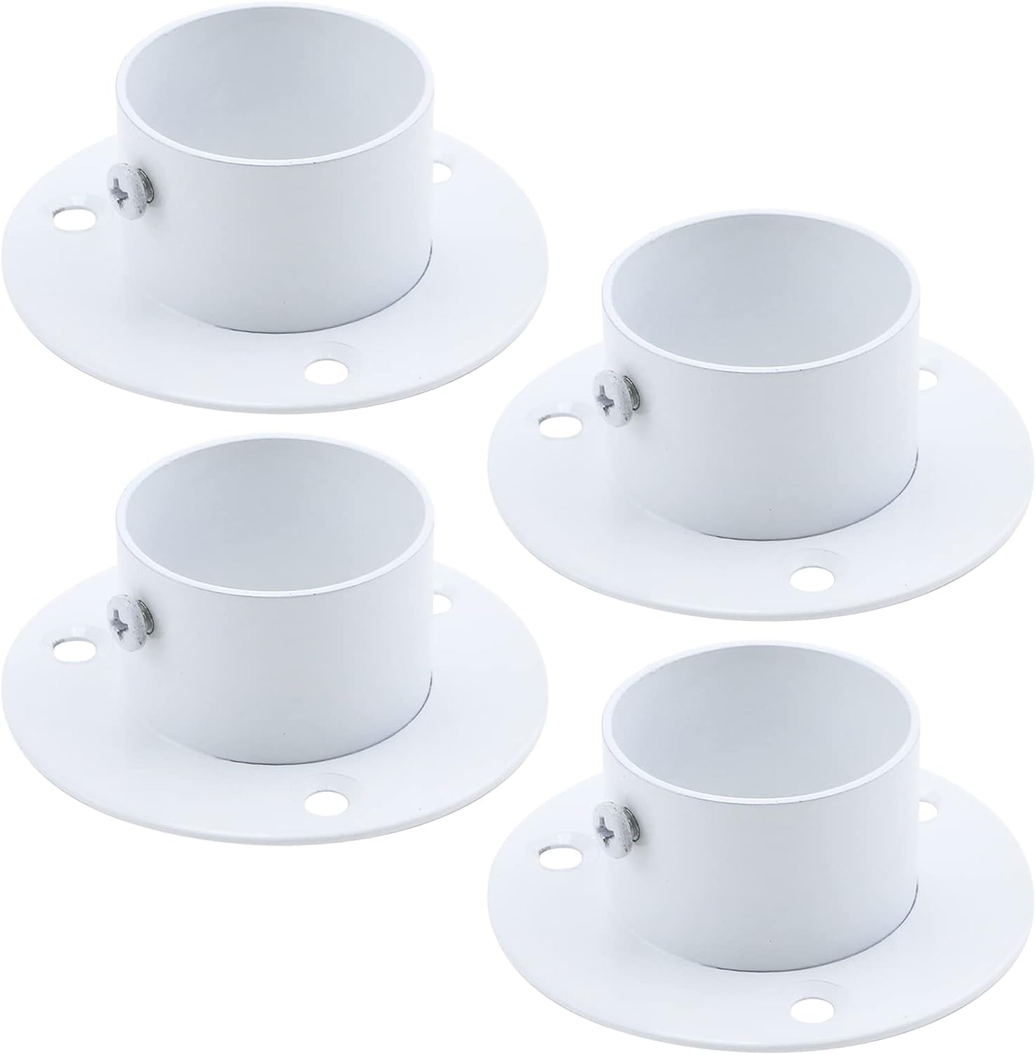 Coshar 4 PCS 1-Inch(25mm) Stainless Steel Flange Rod End Holder- White