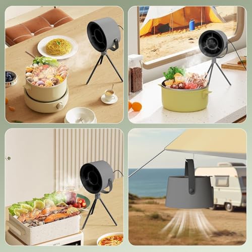 شفاط سطح الطاولة من ابوتو، مروحة عادم مطبخ محمولة مع 3 اعدادات للسرعات، نظام تهوية طبخ صغير للشواء والاواني الساخنة والطبخ المنزلي