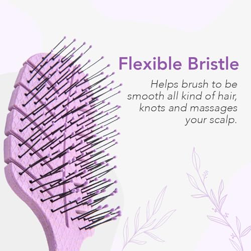 Jovica-Detangling-Hair-Brush-for-Women-Men-and-Children--Straight-Curly-Wet-and-Dry-Hair--Leaf-Shape-Purple