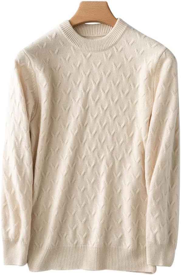 SMEJS 秋冬肥厚カシミヤセーターメンズラウンドネック底入れカシミヤセーターカジュアルルーズニットセーター (Color : A,