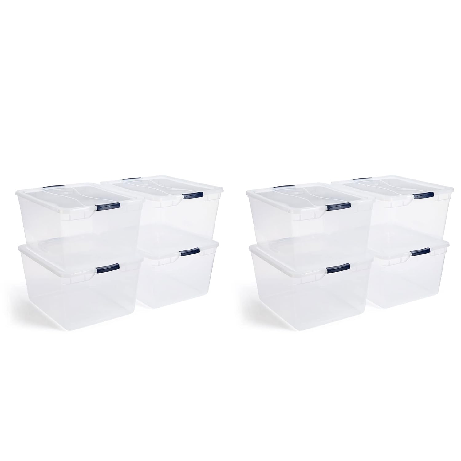 Rubbermaid Cleverstore 74 Quart Latching Plastic Storage Tote Container Box Bin with Lid for Home or Office Organization
