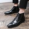 Formal Shoes for Men Clearance High Top Mens Chelsea Boots, Stylish and Comfort Leather Chukka Ankle Boots Oxford Dress Boots Leather Business Work Daily Shoes for Men 8 Z2_Black #2
