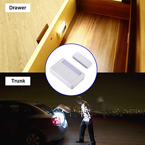 Amagle 4 Pack Magnetic Door Sensor Wireless Closet Light Stick Led Puck Lights Lighting For Wardrobe Drawer Cupboard Cabinet Window Hotel Kitchen Basement Garage (Aaa Batteries Operated Not Included) #TOP3