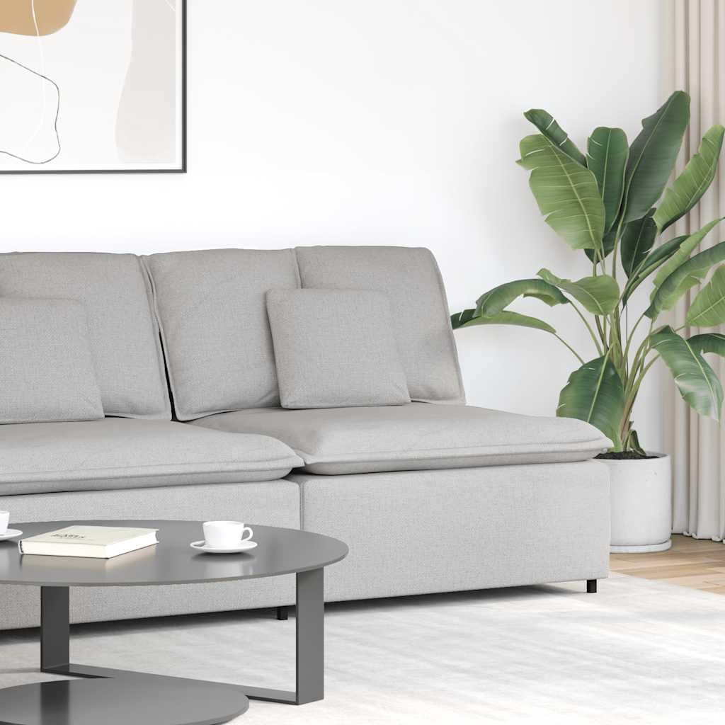 Divano angolare modulare grigio nuvola con cuscino 100 x 100 cm, imbottitura in tessuto, struttura in metallo, altezza seduta 48 cm, versatile per soggiorno, lounge e relax