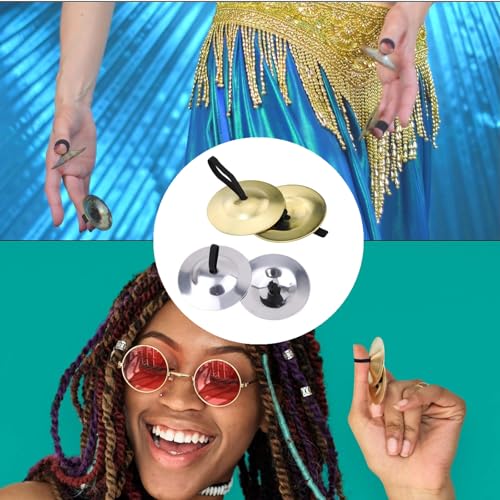 Malijnxin MX28 2 Pairs Finger Cymbals Professional Cymbals Belly Dancing Finger Dance Finger Zills Finger Dance Zills Small Musical Instrument thumb #5