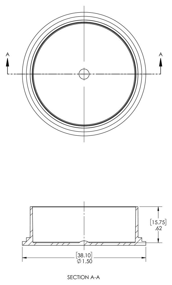 Caplugs 99394547 Plastic Static Dissipative Plug for Threaded Connectors. SEP-22, PE-LD, to Plug Nominal Thread Size 1-3/8-18