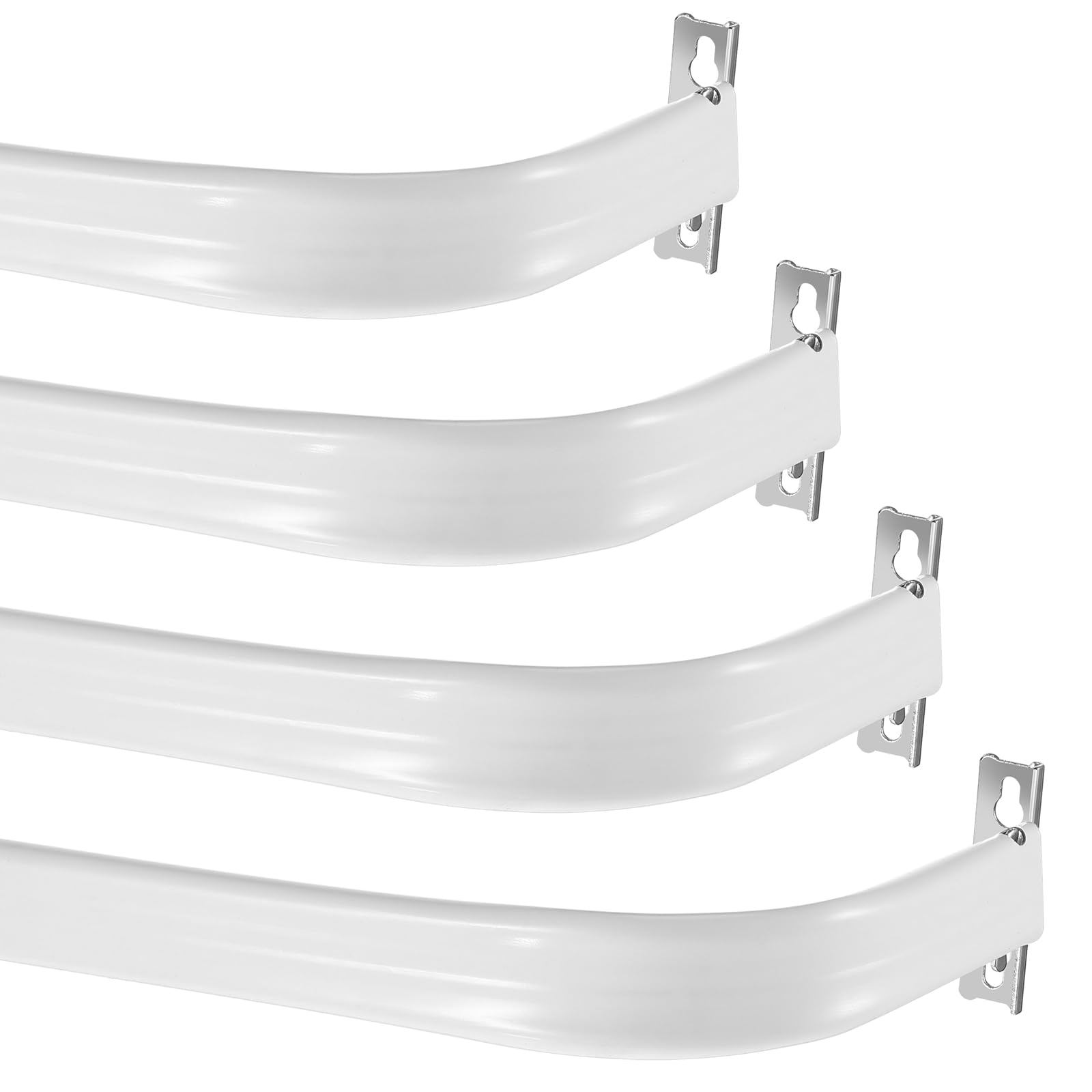 Wesiti 4 Packs Curtain Single Rods for Windows Adjustable Tension Rod for Door Kitchen Valance Sash Curtains, Bracket and Hardware Included (White,36-60 Inch)