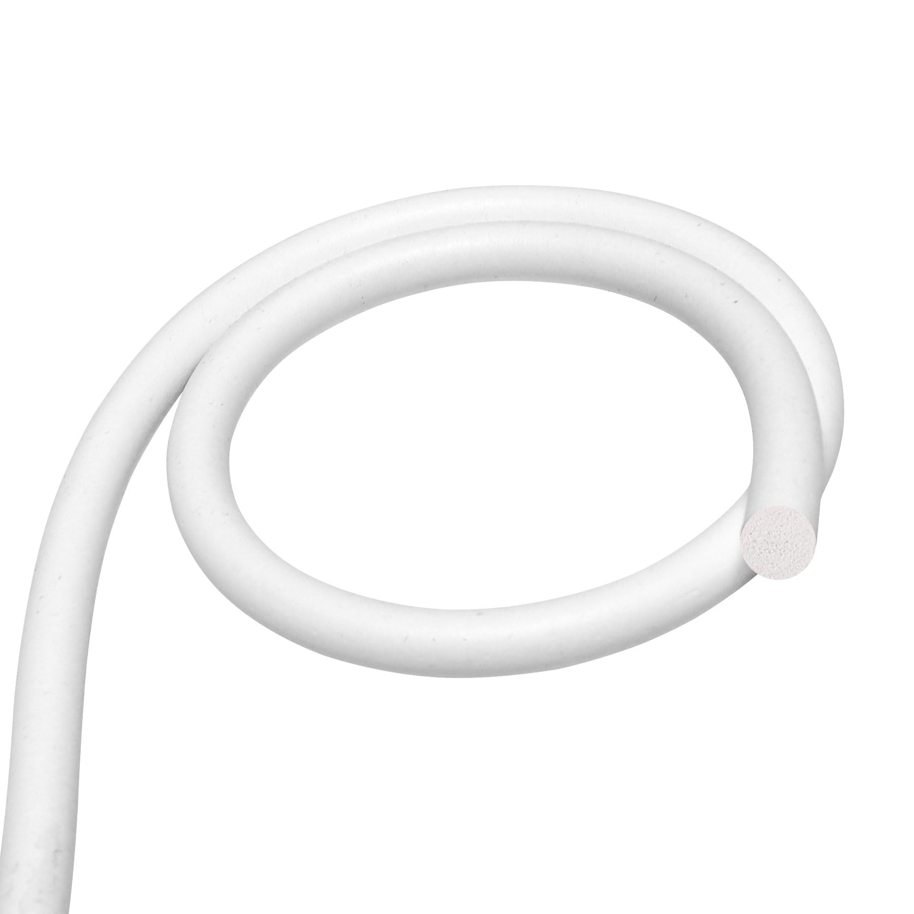 iMeistek Silicone Foam Seal Strip 10 mm Dia x 2 m, Round Silicone Sponge Rubber Weather Stripping Cord for Door and Window, Backer Rod, DIY Gasket, White