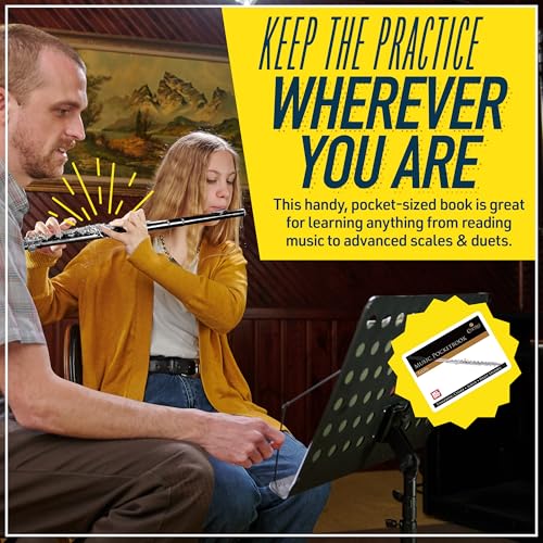 Image of Mendini By Cecilio Flute, 16 Keys C Flute Instrument Closed Hole For Beginners with Carrying Case, Cork Grease, Stand, Lesson Book, Cleaning Kit, Gloves (Black)