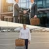 TIDING Mens Leather Briefcase 17 inch Laptop Shoulder Bag Vintage Large Capacity Business Travel Handbag for Work, Light Brown #1