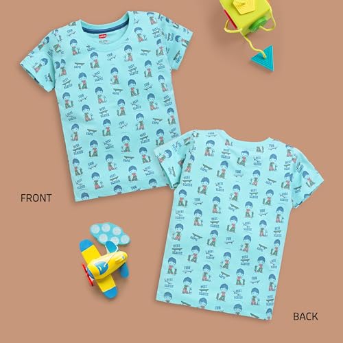Image of LuvLap Baby Boys Regular Fit 100% Cotton Half Sleeve Boys T-Shirt Pack of 5