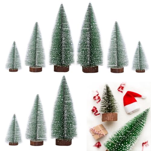 DEXYZZY 9 mini albero di Natale in miniatura, mini albero di...
